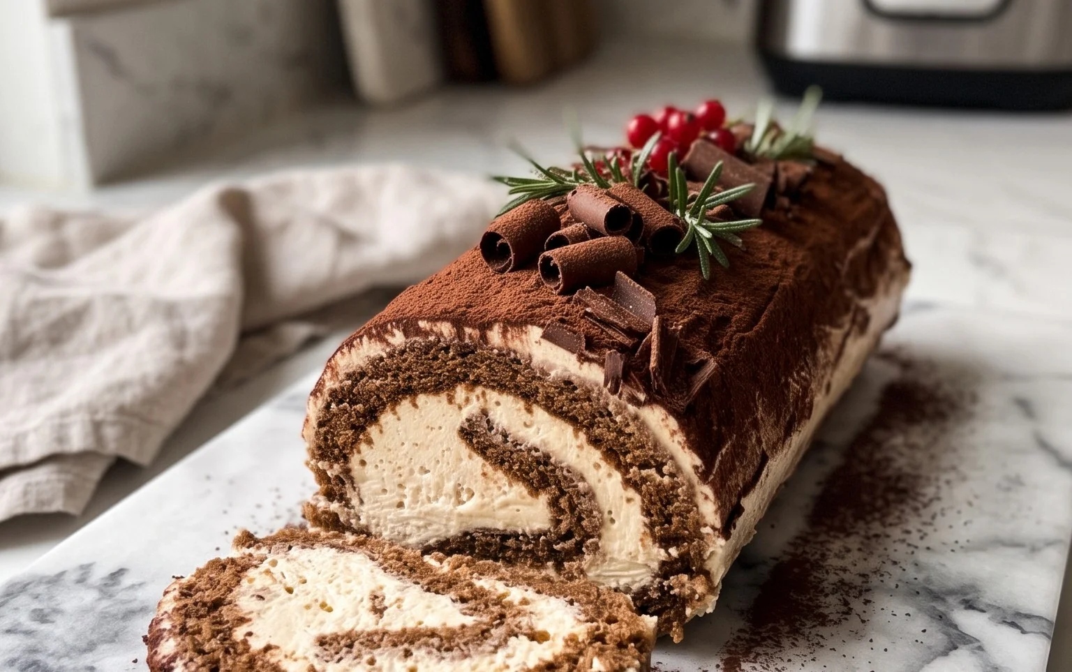 Tiramisu Bûche de Noël : recette facile et festive