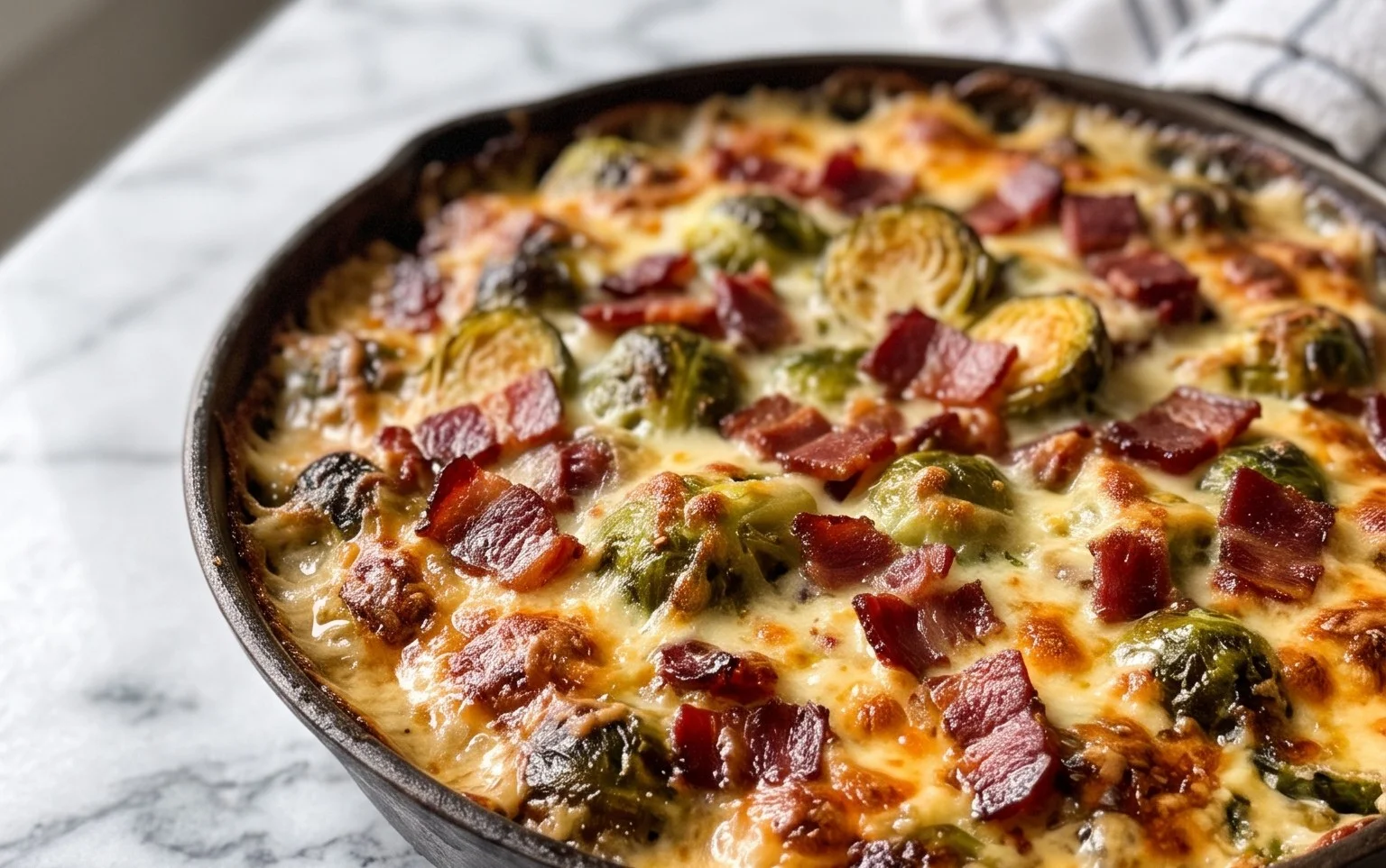 Gratin Choux Bruxelles Beef Bacon Bœuf Facile