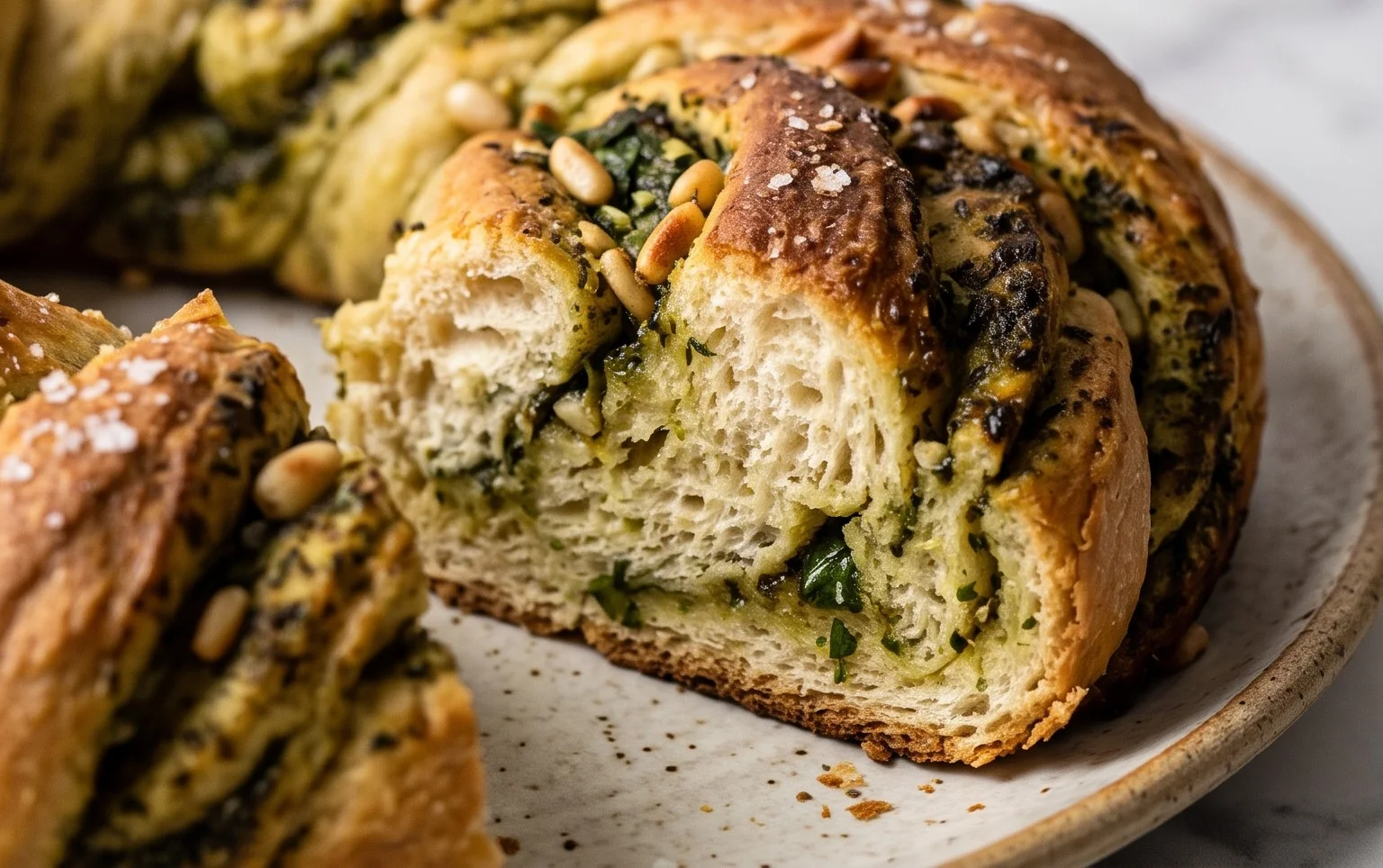Vegan Pesto Bread Wreath