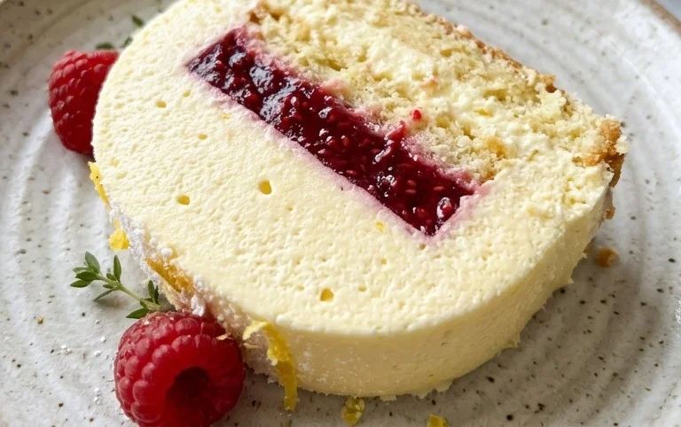 Bûche citron insert framboise