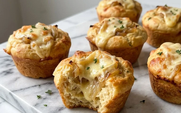 Muffins salés oignon reblochon moelleux, cœur fondant