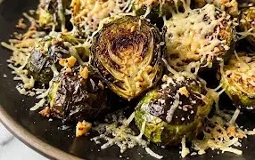 Amazing CRISPY Parmesan Garlic Roasted Brussels Sprouts
